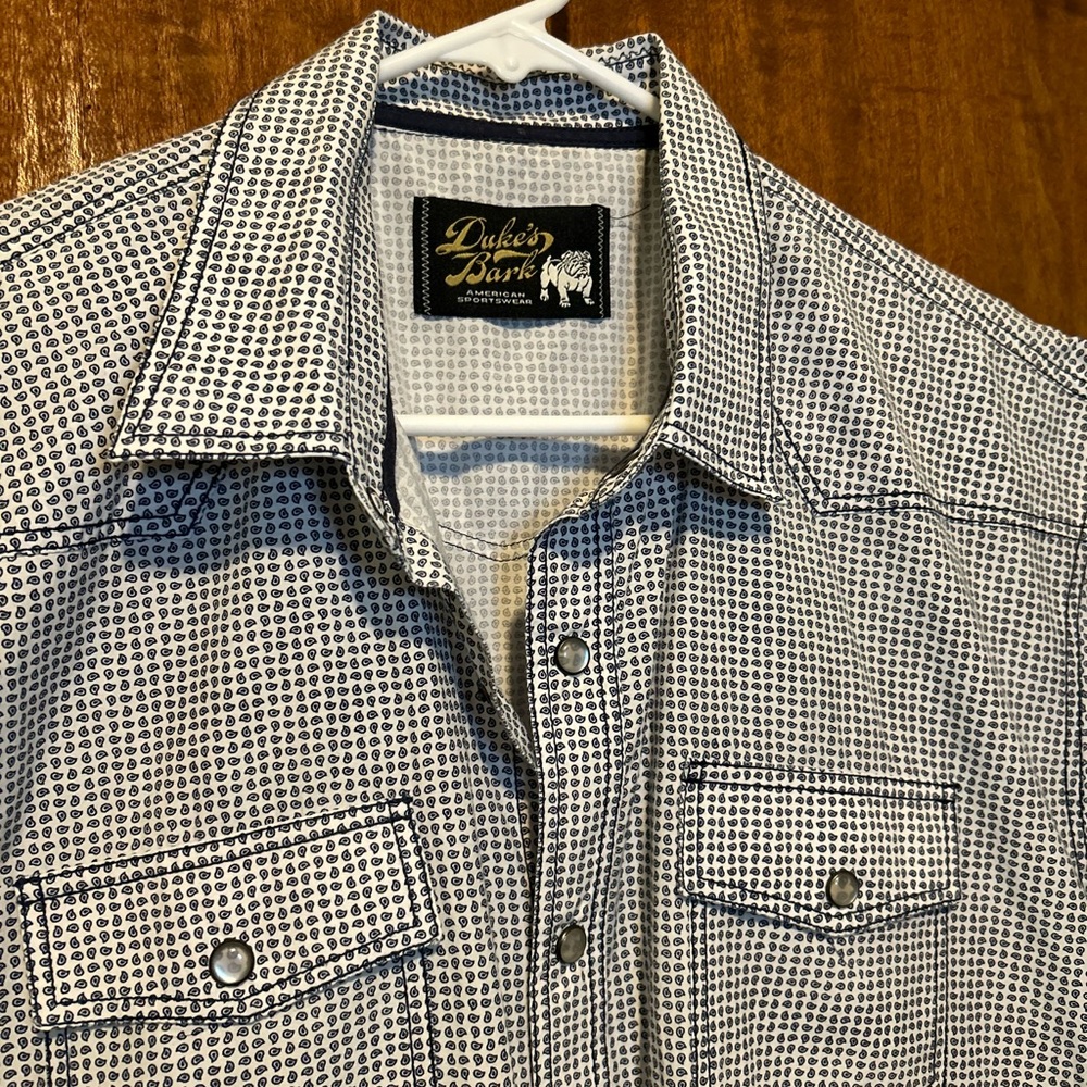 Duke’s Bark American Sportwear Short Sleeve Pearl Button Snap Shirt